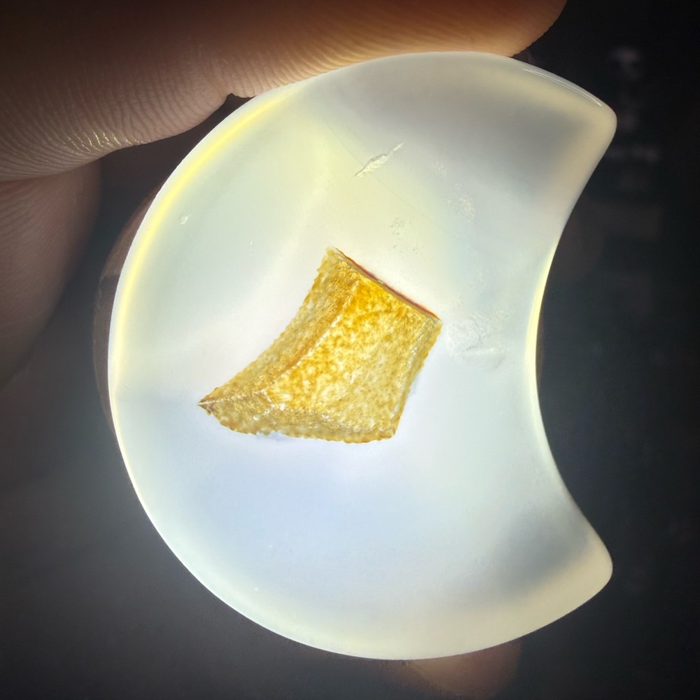 Golden Druzy White Agate Crescent Moon 🌙 - Picture 6 of 6